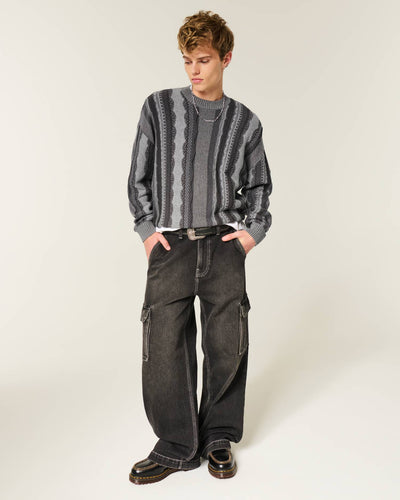 Boxy Striped Crew Sweater