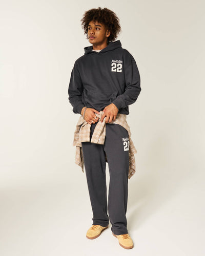 Boxy Terry Logo Graphic Hoodie