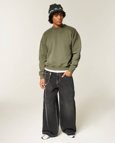 Boxy Camo Crew Sweatshirt