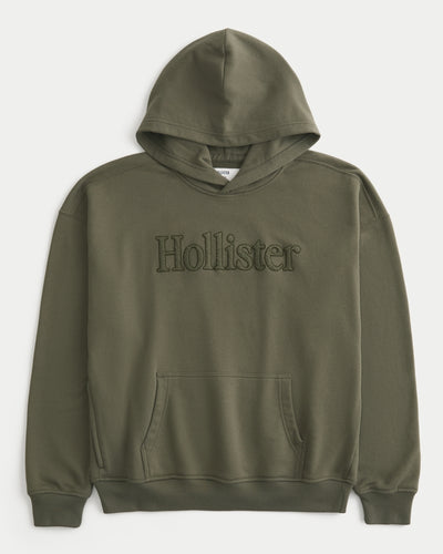 Boxy Terry Logo Graphic Hoodie
