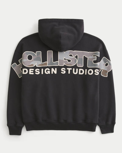 Boxy Logo Graphic Hoodie