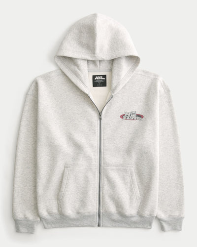 Zip-Up No Fear Graphic Hoodie