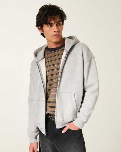 Boxy Zip-Up Hoodie