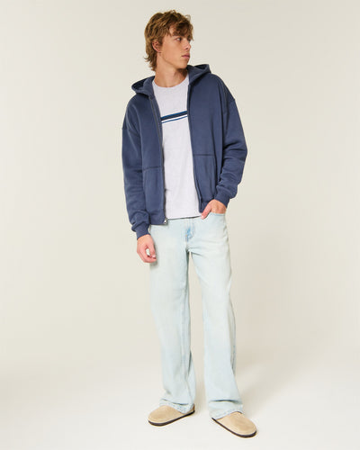 Boxy Zip-Up Hoodie