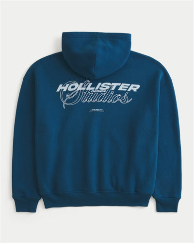 Boxy Logo Graphic Hoodie