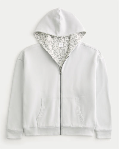Boxy Reversible Zip-Up Hoodie