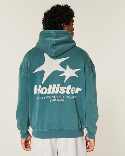 Boxy Logo Graphic Hoodie