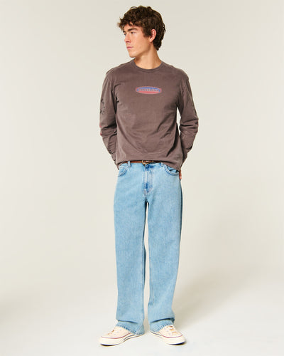 Relaxed Long-Sleeve Barcelona Graphic Tee