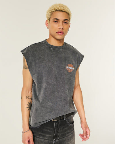 Boxy Heavyweight Harley-DavidsonÂ® Graphic Cutoff Tank