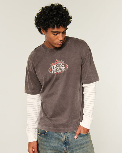 Boxy Layered 2-in-1 Built to Break Graphic Tee