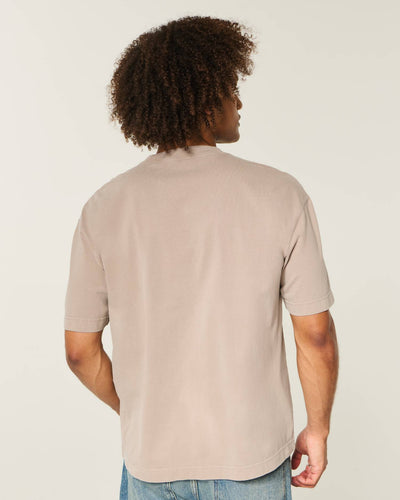 Boxy Heavyweight Washed Cotton Crew T-Shirt