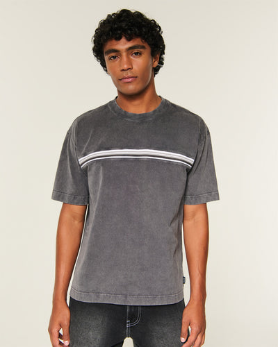 Boxy Heavyweight Striped Crew T-Shirt