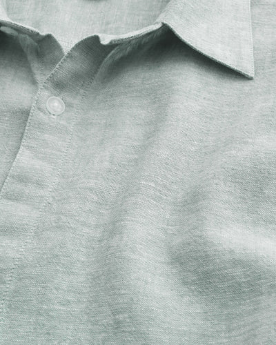 Boxy Short-Sleeve Linen-Blend Shirt