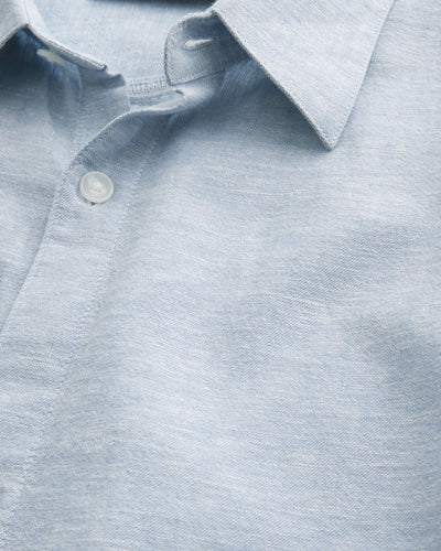 Boxy Short-Sleeve Linen-Blend Shirt