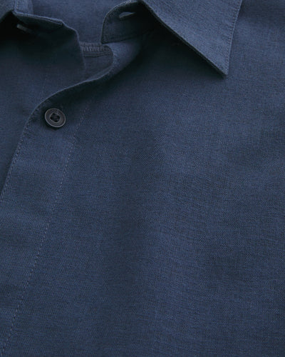 Boxy Short-Sleeve Linen-Blend Shirt