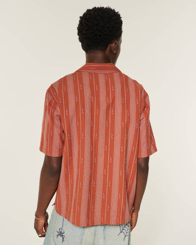 Boxy Cotton Textural Stripe Shirt