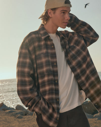 Boxy Brushed Flannel Shirt