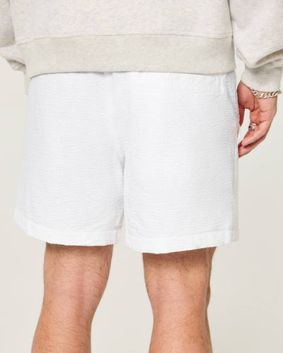 Mid-Thigh Seersucker Pull-On Shorts