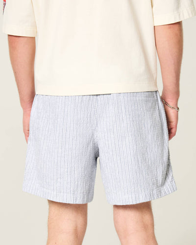 Mid-Thigh Seersucker Pull-On Shorts