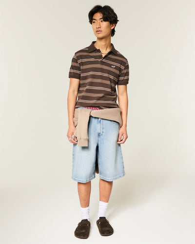 Light Wash Super Baggy Jean Shorts