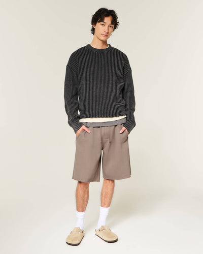 At-the-Knee Baggy Fleece Shorts