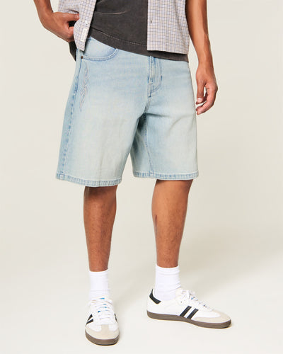 Cybercigilism Graphic Baggy Jean Shorts