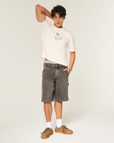 Low-Rise Baggy Jean Shorts