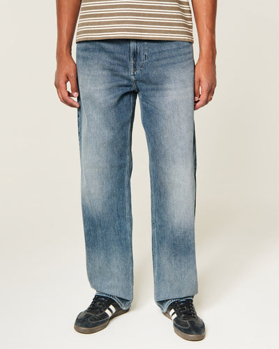Dark Wash Embroidered Graphic Baggy Jeans