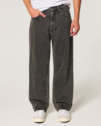 Logo Embroidery Baggy Jeans