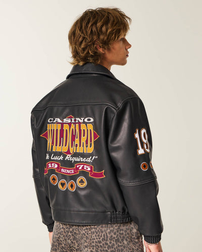 Casino Graphic Vegan Leather Jacket
