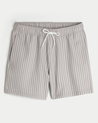 Mid-Thigh Seersucker Volley Swim Trunks