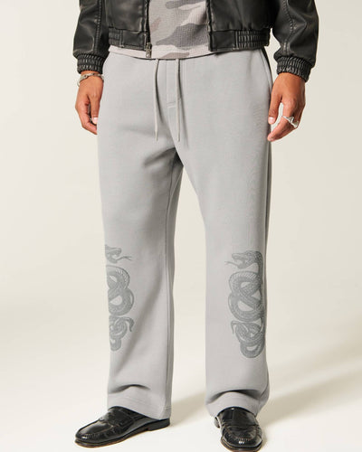Double Snake Graphic Baggy Sweatpants