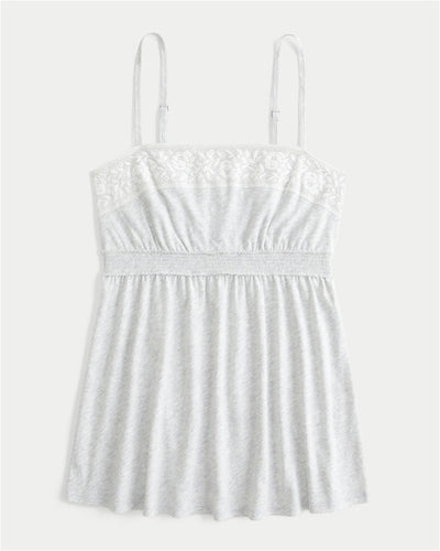 Easy Lace Trim Babydoll Top