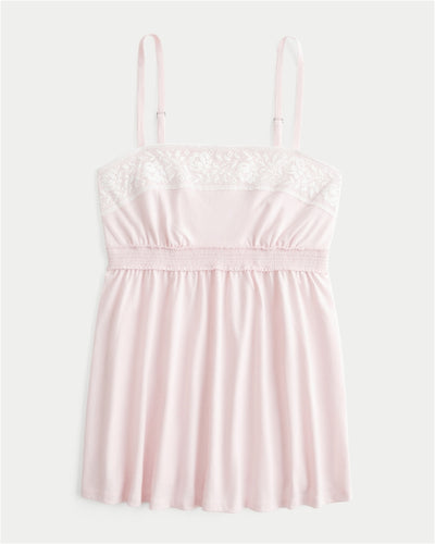 Easy Lace Trim Babydoll Top