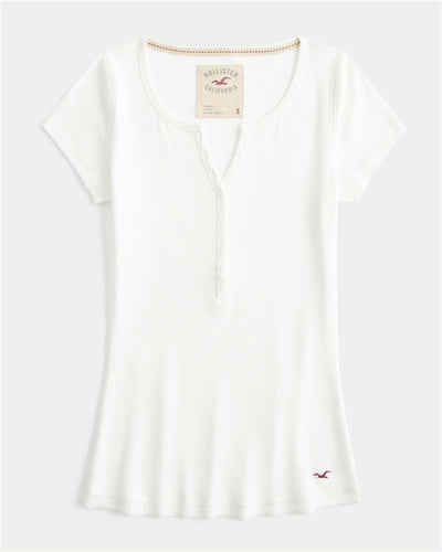 Short-Sleeve Rib Henley