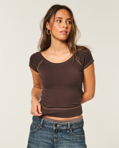 Banded Scoop T-Shirt