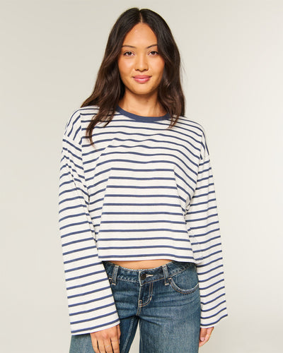 Boxy Long-Sleeve Crew T-Shirt