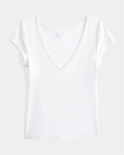 Must-Have Basic Reversible V-Neck/Slash-Neck T-Shirt