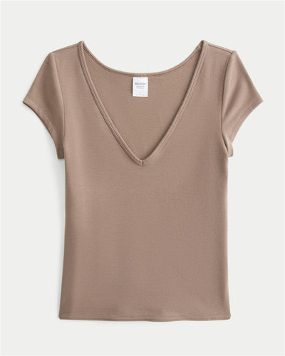 Must-Have Basic Reversible V-Neck/Slash-Neck T-Shirt