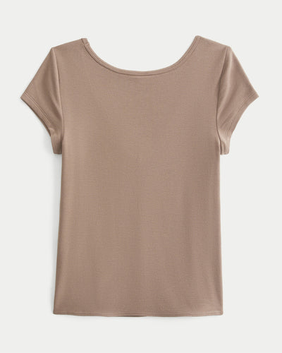 Must-Have Basic Reversible V-Neck/Slash-Neck T-Shirt