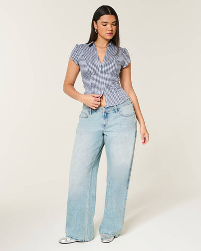Short-Sleeve Ruched Shirt