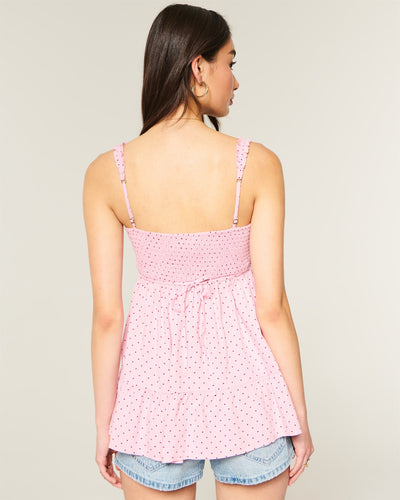 Ruffle Trim Tunic Babydoll Top