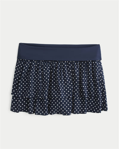 Foldover Waist Tiered Mini Skort
