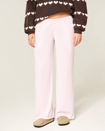 Cozy Pointelle Wide-Leg Boxer Pants
