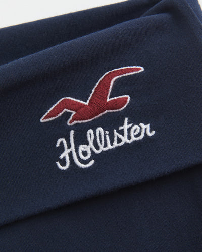 Foldover Waist Logo Knit Flare Pants