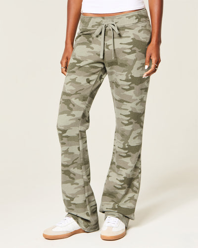Hollister Feel Good Low-Rise Camo Bootcut Sweatpants