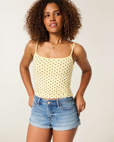 Curvy High-Rise A-Line Denim Shorts