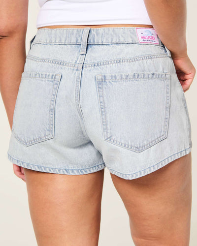 Curvy High-Rise Palm Tree Graphic A-Line Denim Shorts