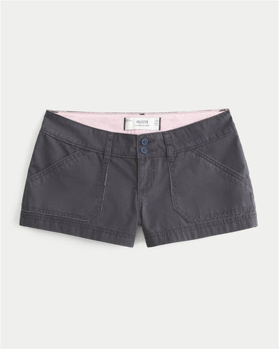 Low-Rise Poplin Pop Waistband Mini Shorts