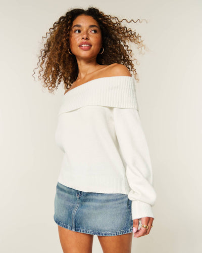 Hollister Comfy Cloud Foldover Off-the-Shoulder Sweater